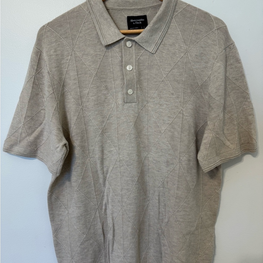 Abercrombie & Fitch Men's Beige Polo Shirt